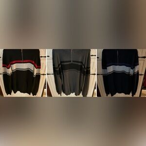 Men's Bundle Striped Sweater quarter zip - XXl